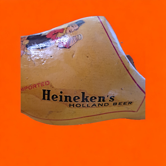 Heineken Holland Beer Wooden Clogs with Heineken Man - Picture 7 of 8